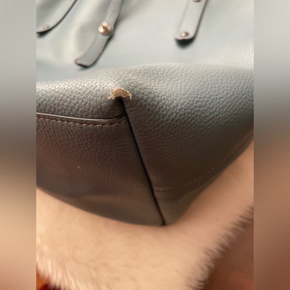 Coach Teal Leather Tote Bag - Picture 5 of 12